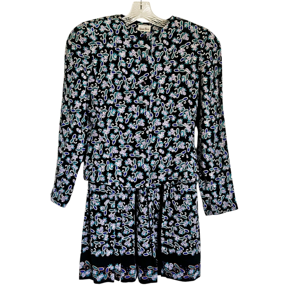Neiman Marcus Silk Skirt Set Vintage Floral Size 4